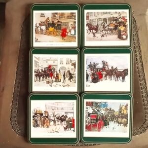 Coasters Set - Dickens Scenes 4-1/8" square